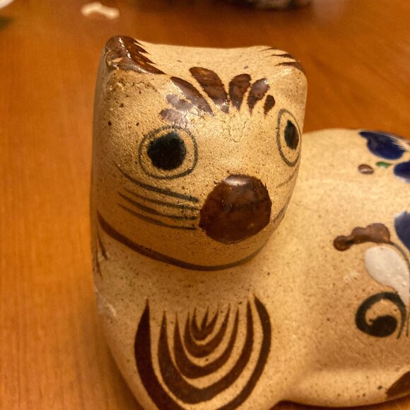 Vintage Tonala Pottery Handpainted Cat - Picture 2 of 7